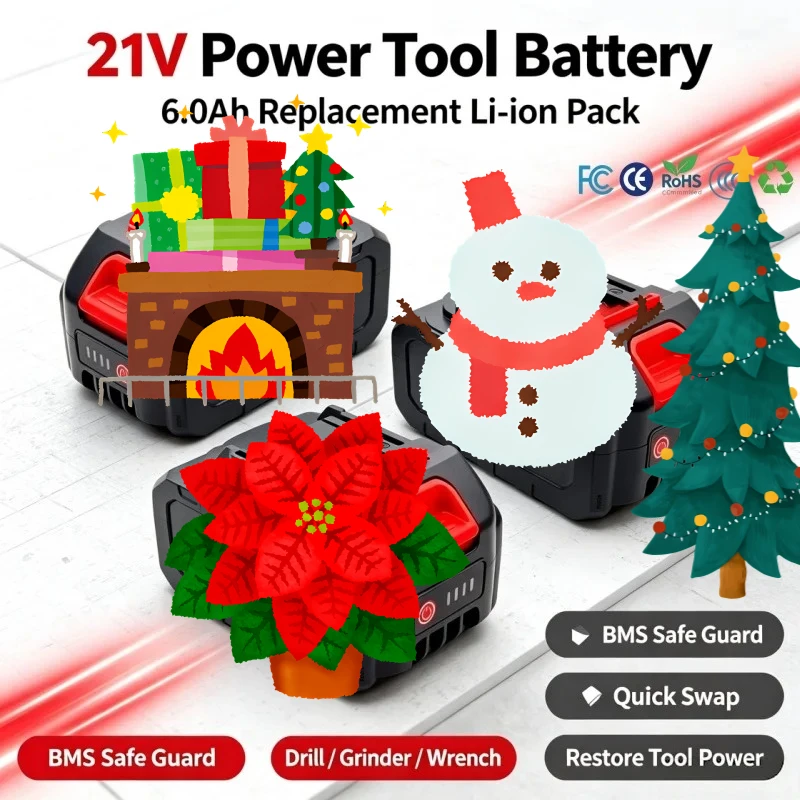 High Performance Brand New 21V 6.0AhFast Charge Lithium Replacement Battery Fit For Electric Drill BL1850 BL1840 BL1440196391‑6