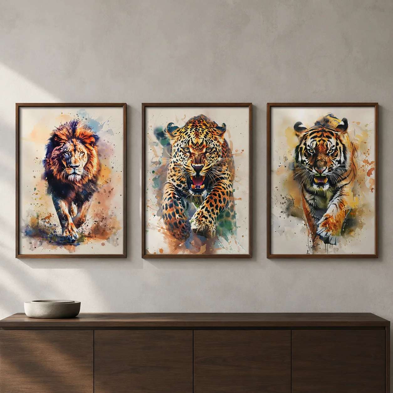 Animal Wall Art, Modern Minimalist Tiger Canvas Painting, Wildlife Poster Print for Office Bedroom Living Room Wall Decor