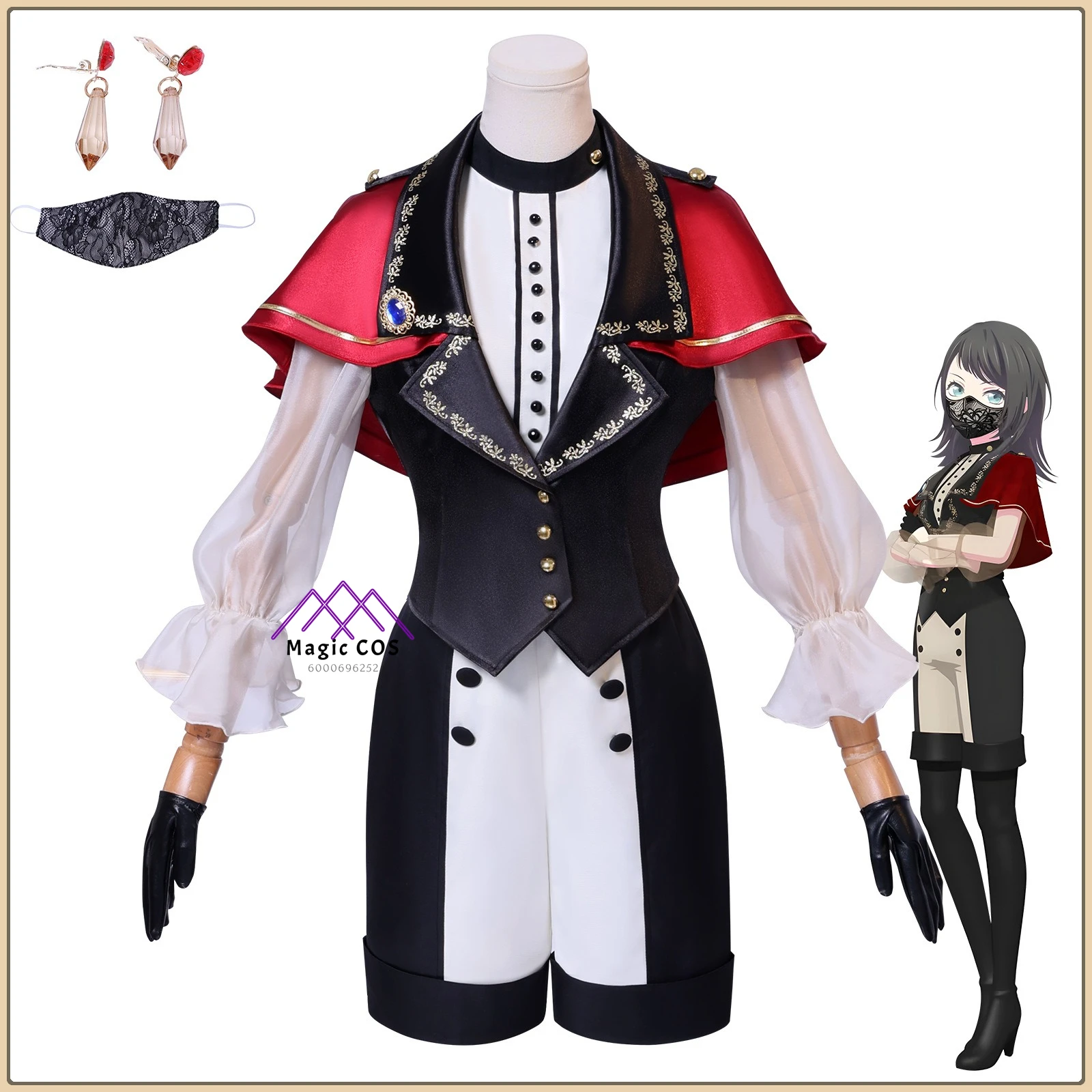

Anime BanG Dream! AveMujica Yawata Kairin Cosplay Costume Sparkly Cute Stage Uniform Set High Quality Anime Outfit (Female)