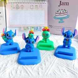 Disney Stitch Mobile Phone Holder Anime Figure Scrump Modeling Flat IPad Lazy Holder Portable Foldable Holder Car Decorations