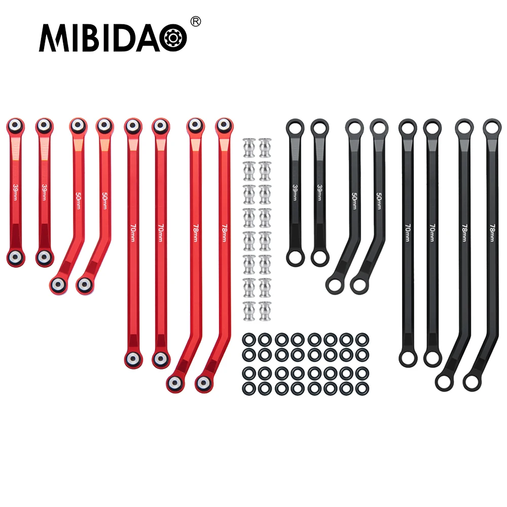 MIBIDAO 8Pcs Metal Heighten Linkage Link Kit Tie Rod for Axial SCX24 AXI00005 Gladiator 1/24 RC Crawler Car Model Parts