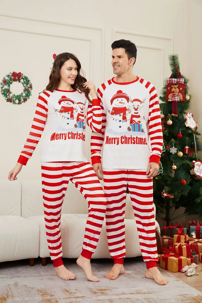 Christmas Matching Family Pajamas Xmas Cartoon Santa elk Print Pjs Adult Child Clothing  Party Holiday Sleepwear Pijamas Sets