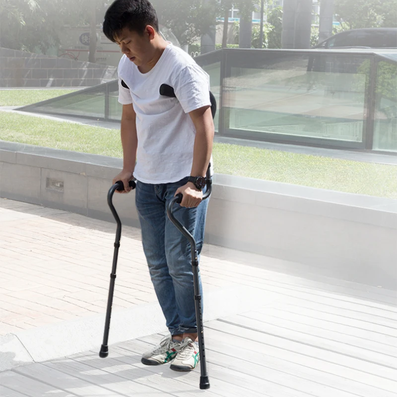 عكازات طبية لإعادة التأهيل تحت الإبط من النوع S، عصا مشي قابلة للسحب وغير قابلة للانزلاق، عكازات الساعد المصنوعة من سبائك الألومنيوم #2