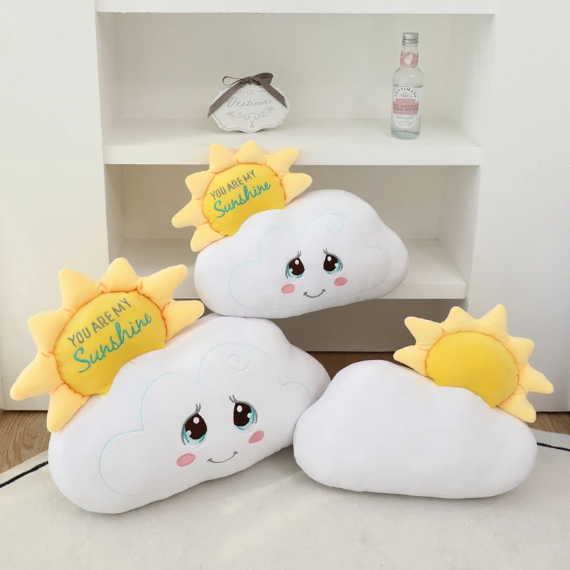 30/40cm Sun Clouds Plush Toy Smiling Expression Sun Clouds Throw Pillow You Are My Sunshine Pillow Home Decor Kid Birthday Gift