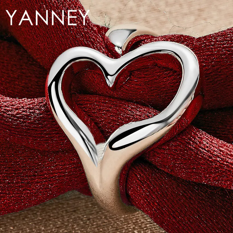 

Fashion 925 sterling silver exquisite open zircon heart-shaped cross ring women's jewelry party gift accessories