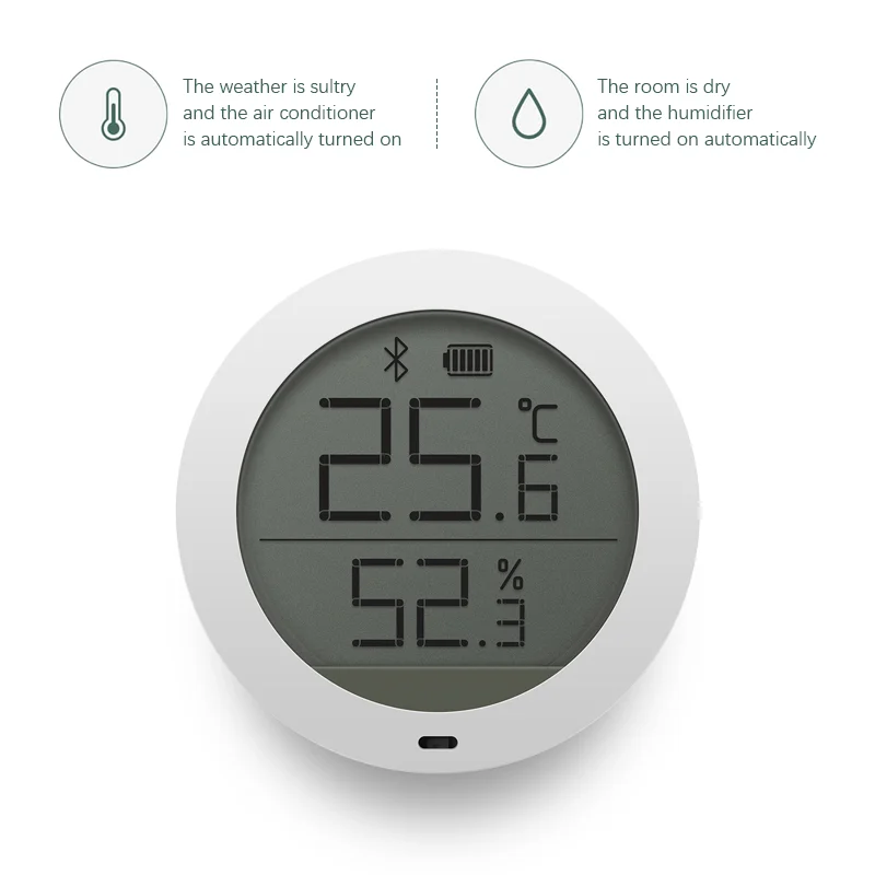 XIAOMI Mijia บลูทูธเซ็นเซอร์อุณหภูมิ LCD สมาร์ทดิจิตอลเครื่องวัดอุณหภูมิในร่มบ้านอิเล็กทรอนิกส์ทำงานร่วมกับ Mijia APP