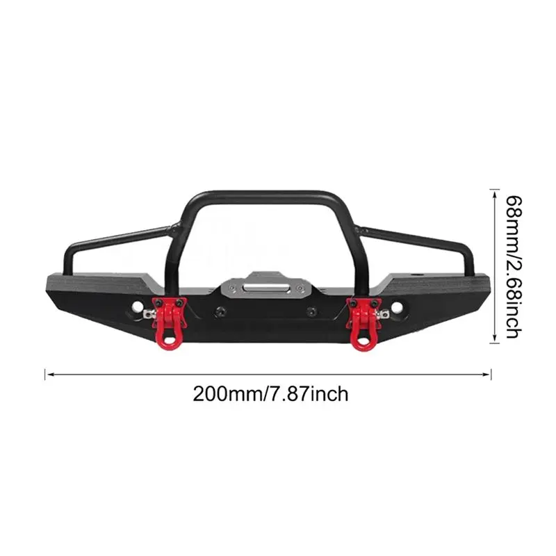 

Component Metal Front&Rear Bumper with LED Light for 1:10 RC Crawler Car Trx4 Axial SCX10