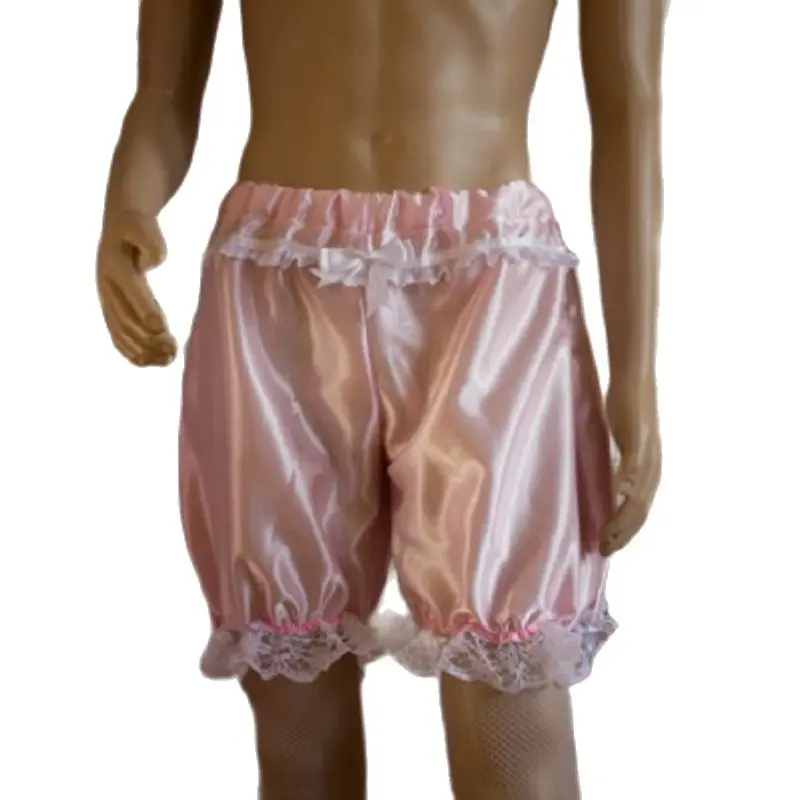 Adult Sissy Girl's Medium Length Pink Shorts Leggings Can Be Customized In A Variety Of Colors With Sexy Skirts