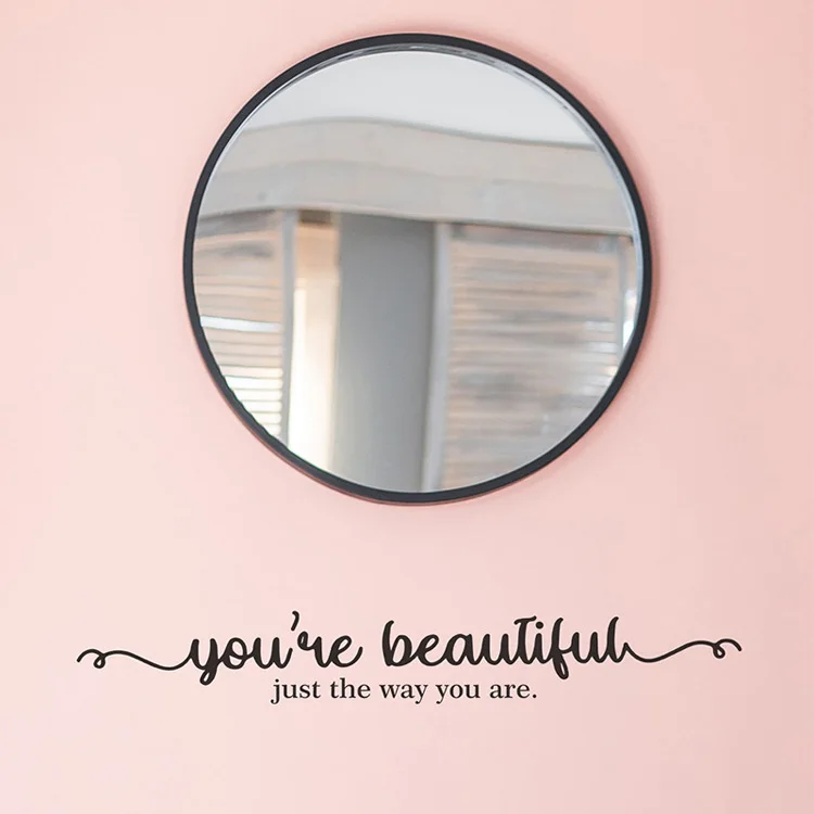 Inspirierende englische Slogans-Wandaufkleber für Badezimmer, Wohnzimmer, Dekoration, Kunst, Tapete, Heim-Make-up-Spiegel, selbstklebende Aufkleber – Detail 2