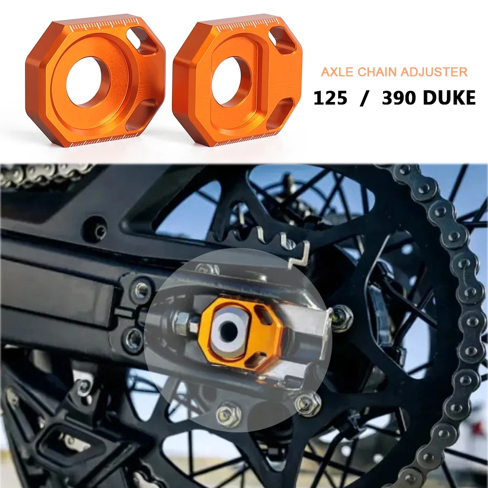 

Rear Chain Adjuster Axle Blocks For Duke 125 390 390Duke 125Duke 2024 2025 Motorcycle Accessories CNC Aluminum