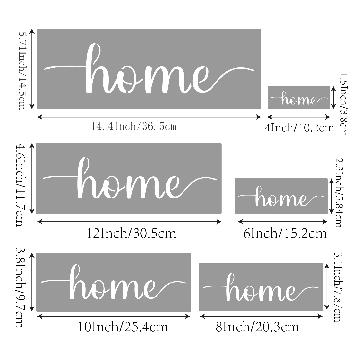 6 Pack Different Sizes Home  Stencil Templates for Painting on Wood, Reusable Sweet Home Letter Stencils for Chalkboard Wood Cra