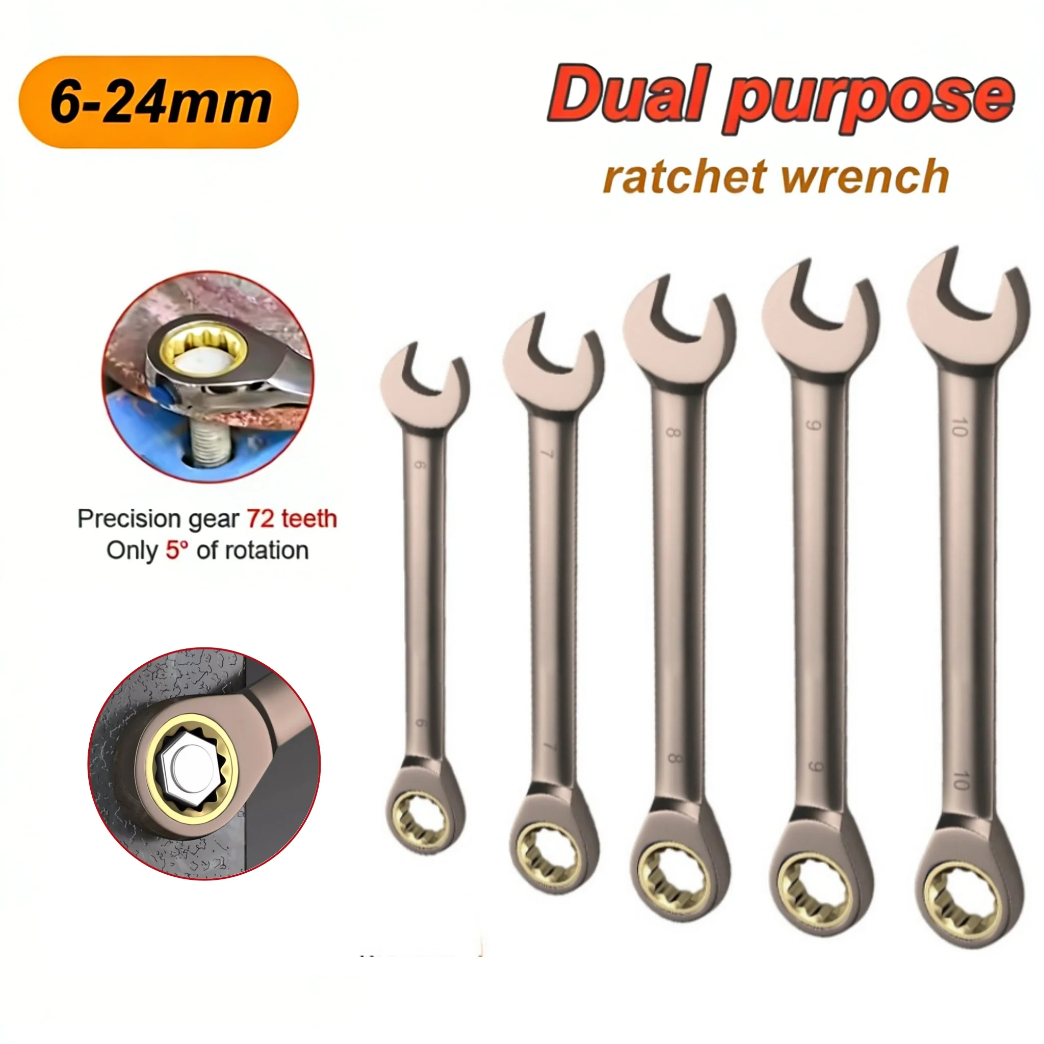 

Комбинированные 72 зубчатые ключи с храповым механизмом, двойной универсальный ключ с храповым механизмом, двунаправленные ручные инструменты с высоким крутящим моментом, гаечный ключ