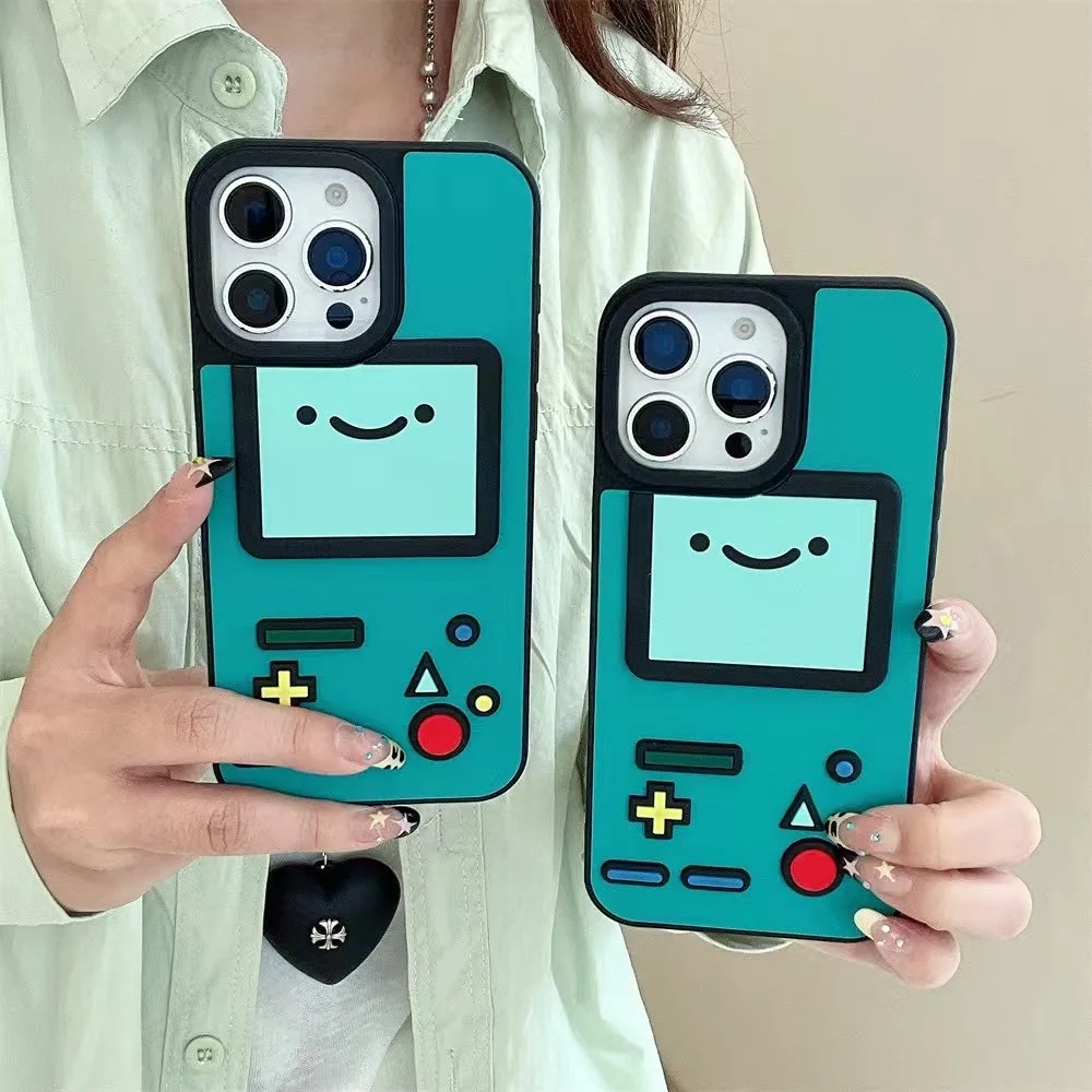 

Чехол для телефона Kawaii Bmo для Iphone 15 14 13 11 16 Pro Max 12, чехол из закаленного стекла Bmo Cute Kawaii, мягкий чехол из закаленного стекла