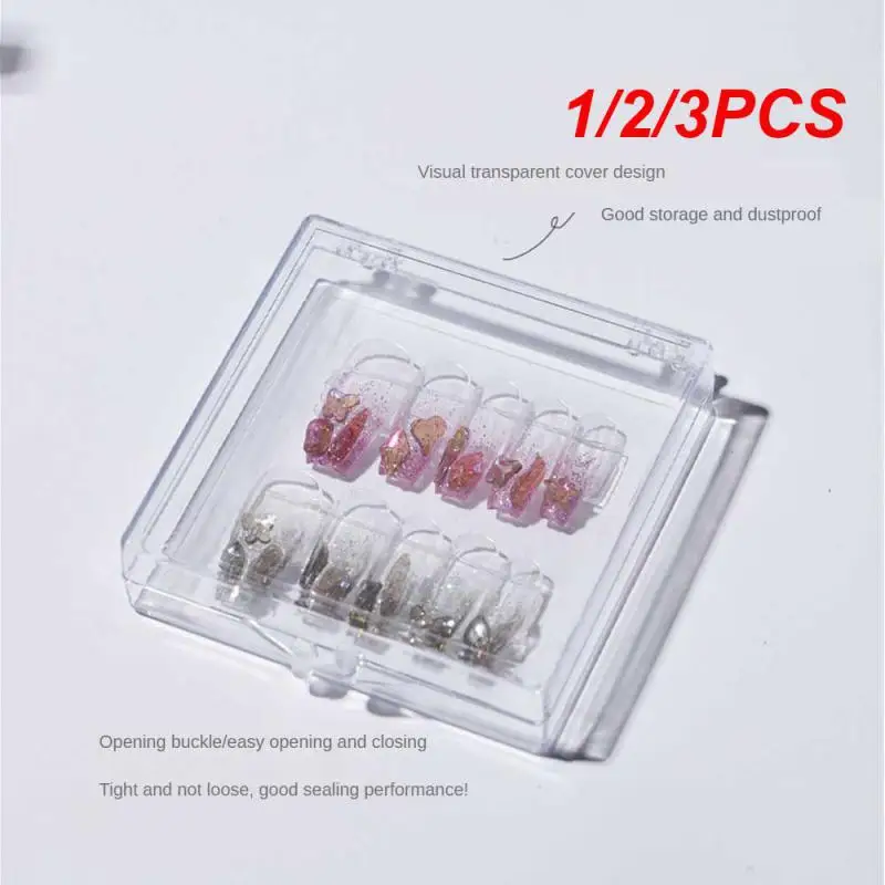 1/2/3PCS Nail Storage Box Nail Display Box Transparent Convenient Dust-proof Nail Accessories Nail Polish Storage Nail Art