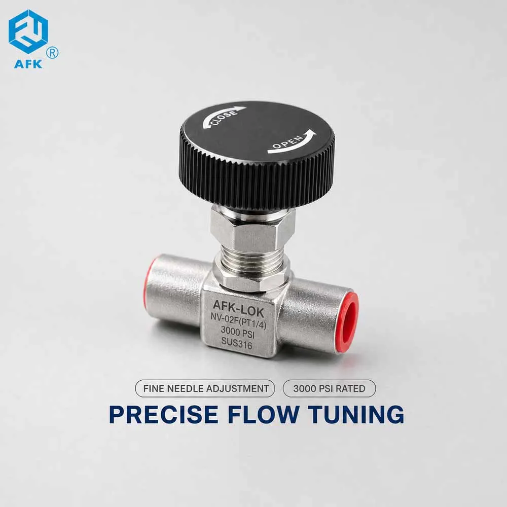 3000PSI Needle Valve Stainless Steel Gas NPT Female Multiple Sizes 1/8' 1/4' 3/8' 1/2' 3/4' for Gas Pipeline System