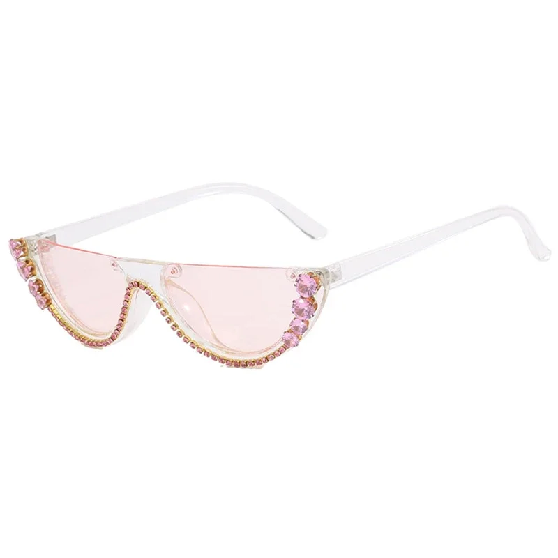 Unisex Semi Circle Diamond Sunglasses Retro Steampunk UV400 for Men Women Outdoor