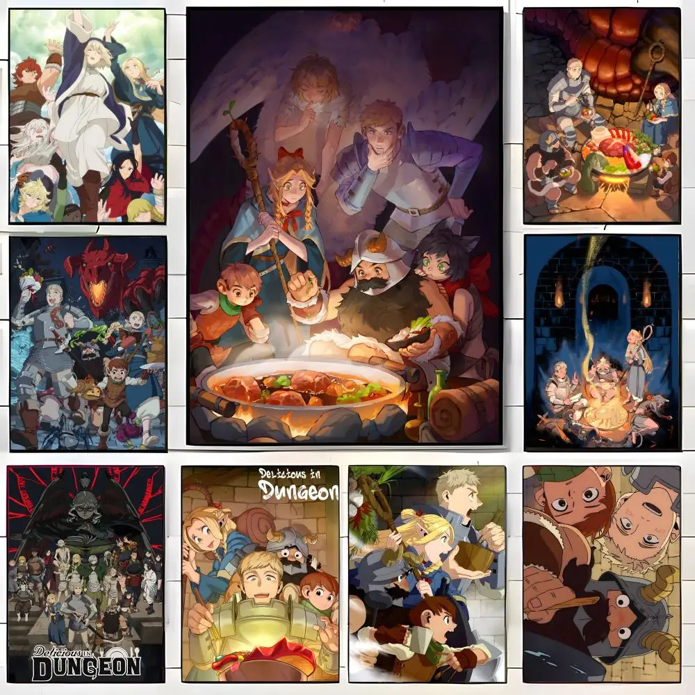 Fantasy Anime D-Delicious in D-Dungeon Poster  Self-adhesive Art Waterproof Paper Sticker Coffee House Bar Room Wall Decor