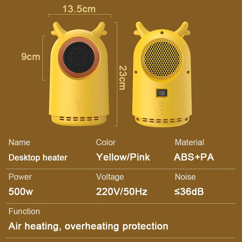 Electric heater deer heater home office energy-saving fast hot air bedroom mute small heater mini