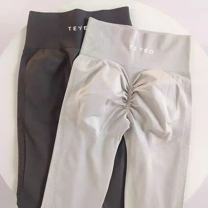 TEVEO طماق طماق دي اليوغا بلا كوتور صب نساء مشد taille متوسط كولانت دي اللياقة البدنية hanches à volants طماق d'