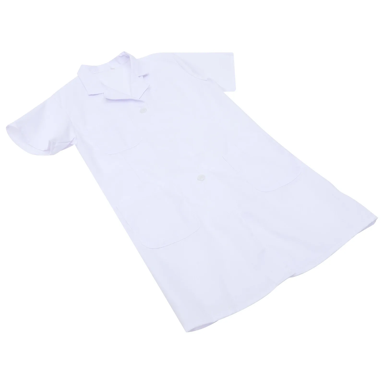 

Nurse Uniform Women Short Sleeve White Work Dress Made of Premium Polyester Suitable for Medical Staff Beauty Salons Neat