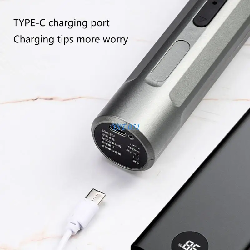 E15A Electric Screwdriver Set Type-C Rechargeables Cordless Screwdriver with LED Light