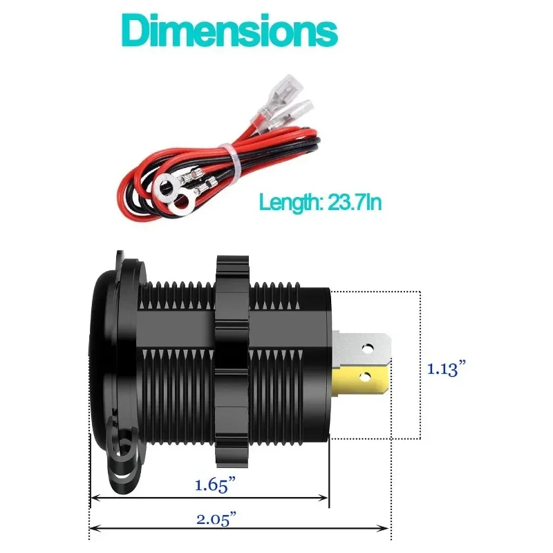 Chargeur de voiture tactile avec câble étendu, adaptateur Quick Charge 3.0 à double port pour une utilisation multi-véhicules