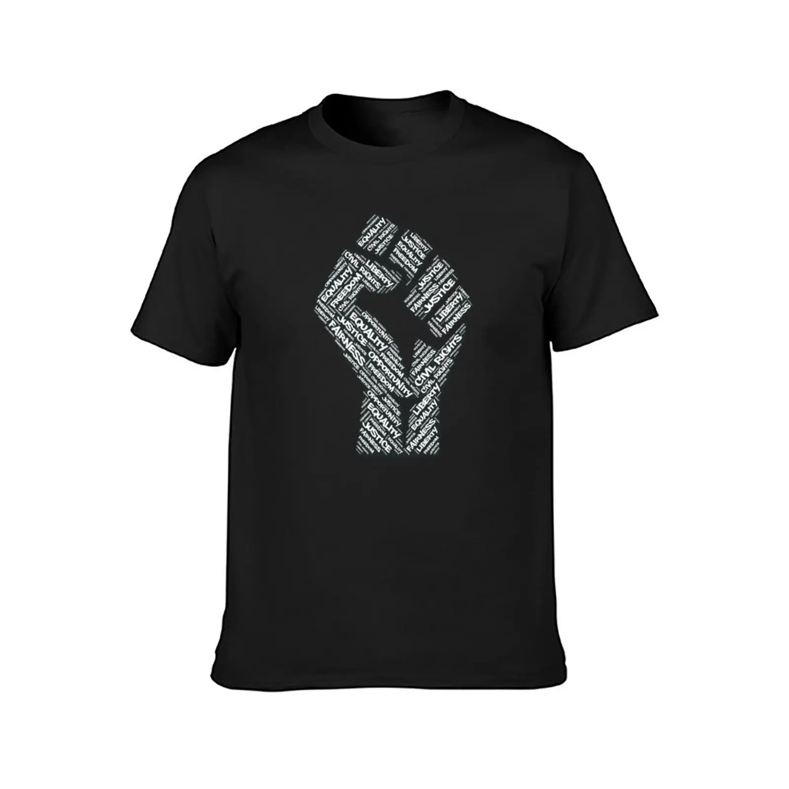 Civil Rights Black Power Fist Justice Design T-Shirt tees vintage clothes summer clothes Men's cotton t-shirt