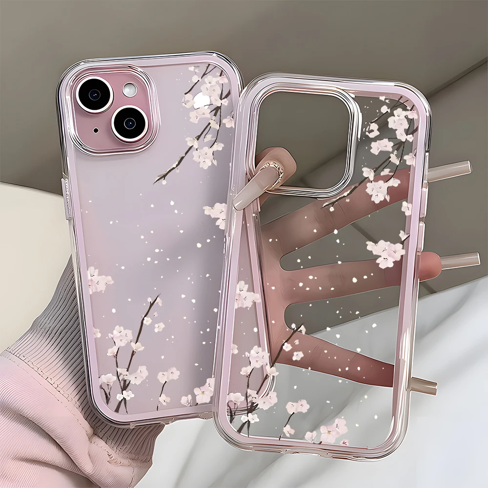Kirschblütenmuster 2-in-1 Transparente Handyhülle für Samsung Galaxy S26 Ultra S25 S23 S24 S22 Plus A57 A37 A55 A54 A36 A35 A16 Cover – Detail 6