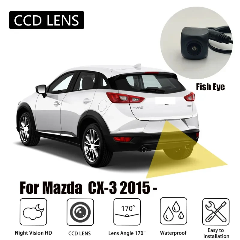 Telecamera per retromarcia per Mazda Cx3 CX-3 2015 2016 2017 2018 2019 accessori C18 cavo adattatore per aggiungere Backup retromarcia Fish Eye CAM