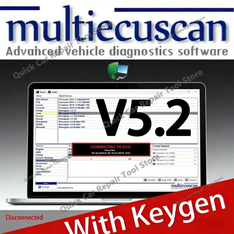 Программное обеспечение для сканера OBD2 ELM327 Multiecuscan V5.2 для диагностики Fiat/Chrysler/Dodge/Jeep/Suzuki, инструмент для ремонта автомобилей Multi ecuscan.