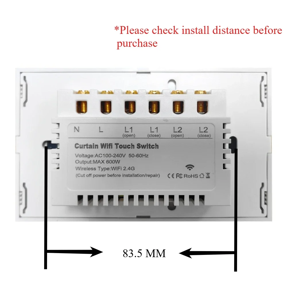 Shawader WiFi Tuya Curtain Switch US Touch Roller Blinds Motor Controller Smart Life App Remote Control by Alexa Google Voice