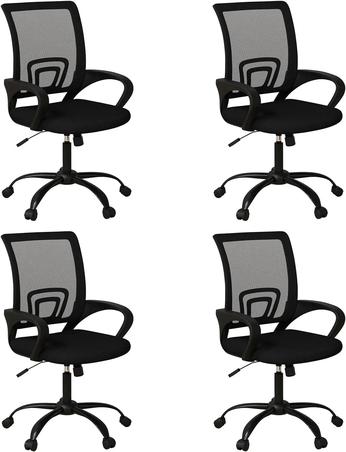 

Ergonomic Office Chairs Set Of 4, Swivel Rolling Conference Room Chair, Mesh Computer Desk Chairs With Lumbar Support And