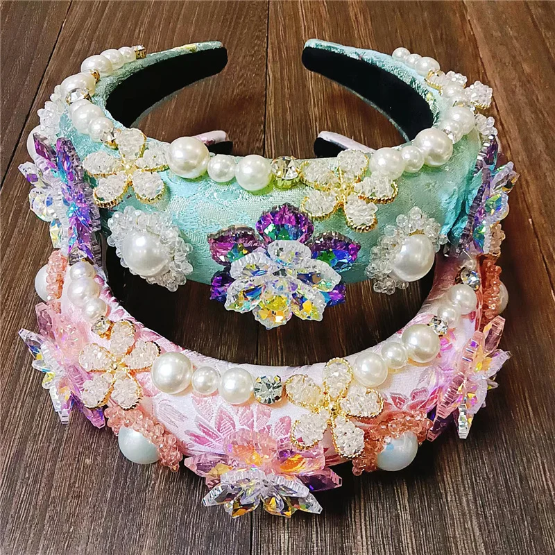 

2023 New Baroque Headband Catwalk Vintage Hairband For Women Hair Jewelry Rhinestones Accessories Girls Crystal Jewelry