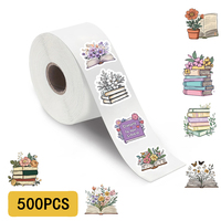 500PCS Reading Flowers Roll Stickers Notebook Laptops Graffiti DIY Gift Phone Home Decorative Waterproof Aesthetic Stickers
