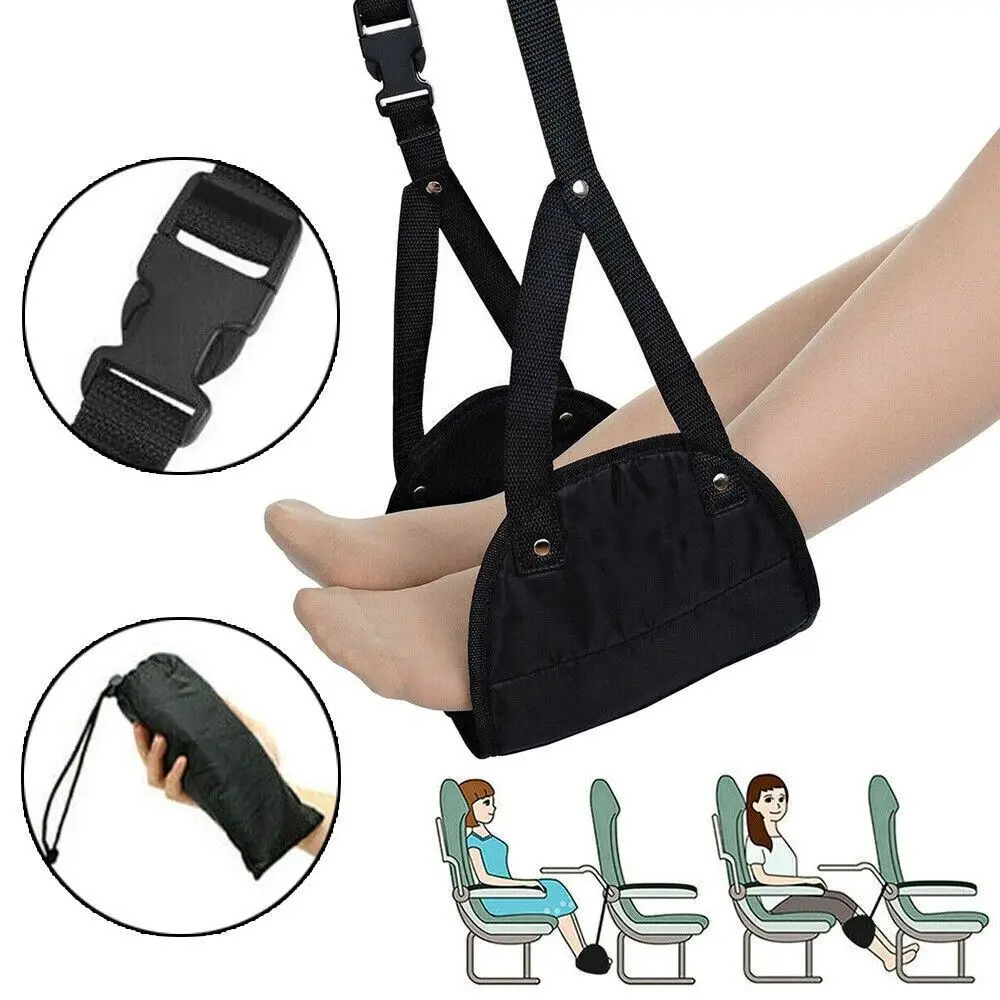 Adjustable Travel Airplane Memory Foam Foot Hanger Furniture Hanging Footrest Hammock Leg Hammock