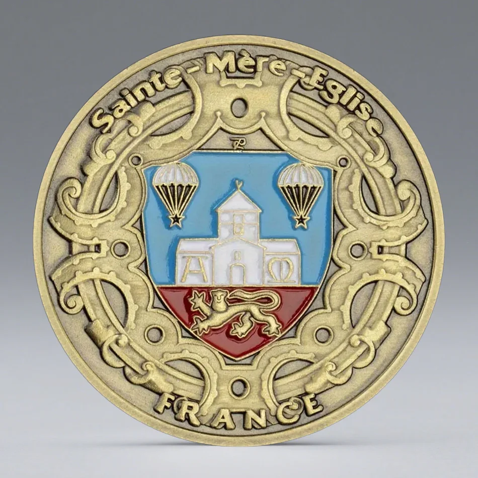 D.Day 6.6.1944 French Airborne Souvenirs Coin France Air Force Paratrooper Bronze Plated Commemorative Coin
