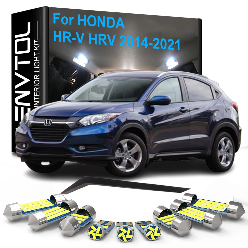 

12pcs LED Interior Lights Canbus For Honda HR-V HRV 2014 2015 2016 2017 2018 2019 2020 2021 Dome Read Trunk License plate Lamps