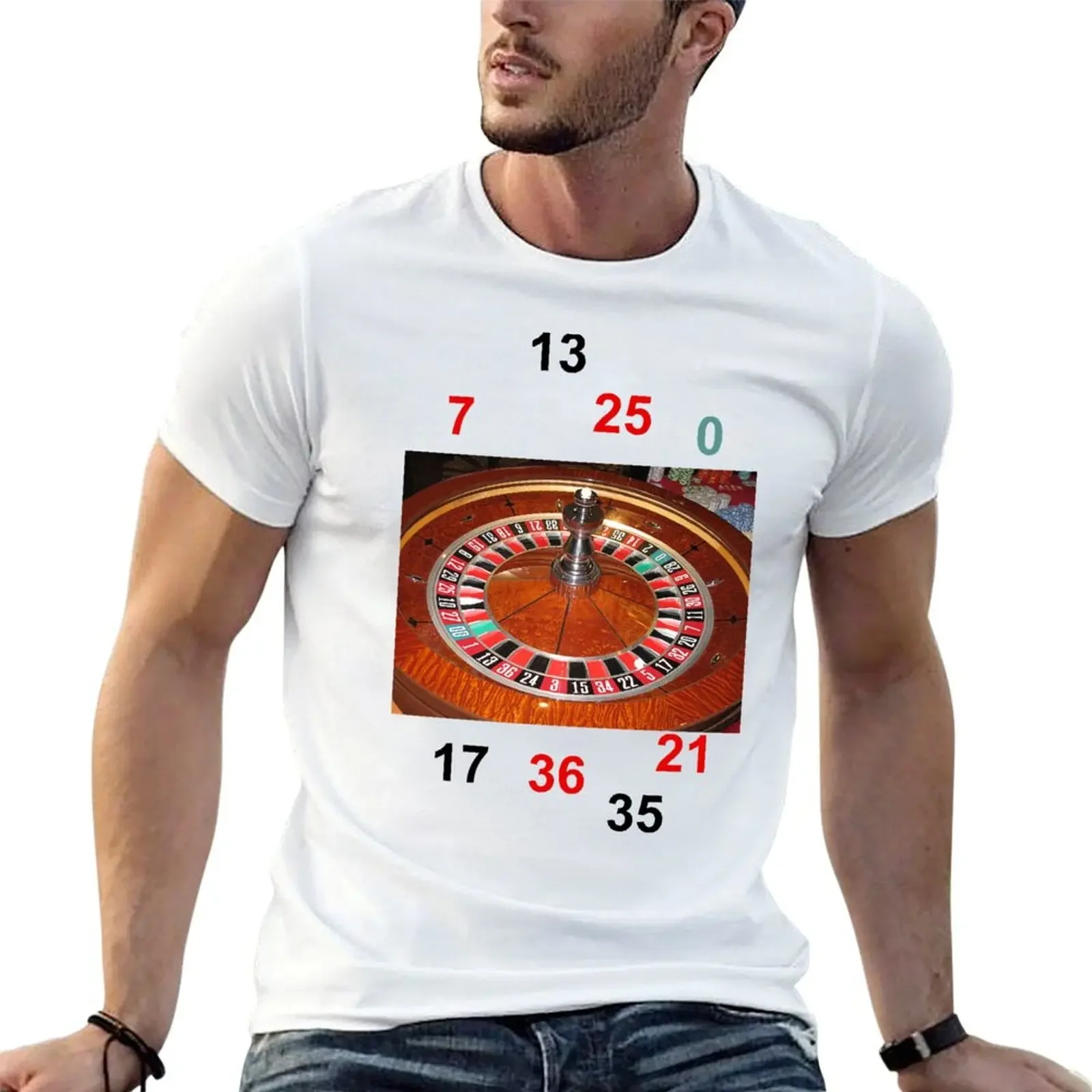 

Roulette casino wheel chips and numbers T-Shirt graphic t shirts for a boy anime figures mens big and tall t shirts