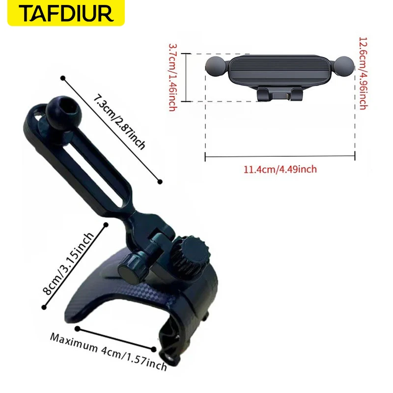 1 piece of ABS material textured clip-type gravity phone car mount, car clip-type gravity sensing mount, stable and not prone to shaking, easy and simple to install, universal car navigation phone holder