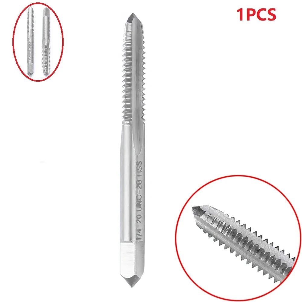 1PCS 1/4-20 UNC- 5%CO HSS Machine Plug Tap Straight Flute Screw Tap Right Hand Thread Tap Drill Hand Tools