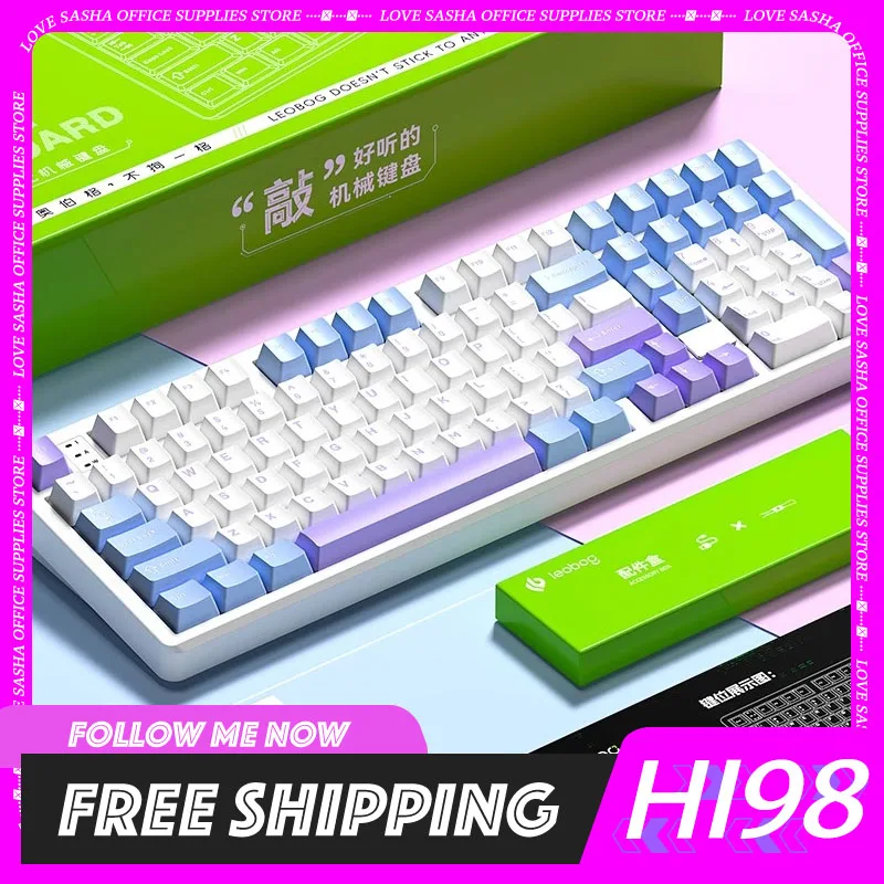 

Клавиатура Leobog Hi98 Проводная алюминиевая клавиатура Rgb подсветка Горячая замена Механическая игровая клавиатура под заказ для геймерского ноутбука