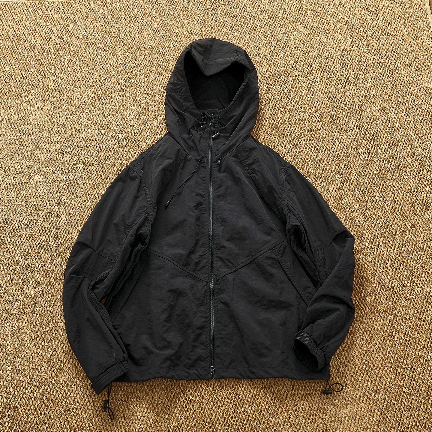 معطف Jaet وظيفي أنيق للرجال في الهواء الطلق بتصميم غير رسمي وخياطة ملابس عمل طويلة بسحاب للإغلاق