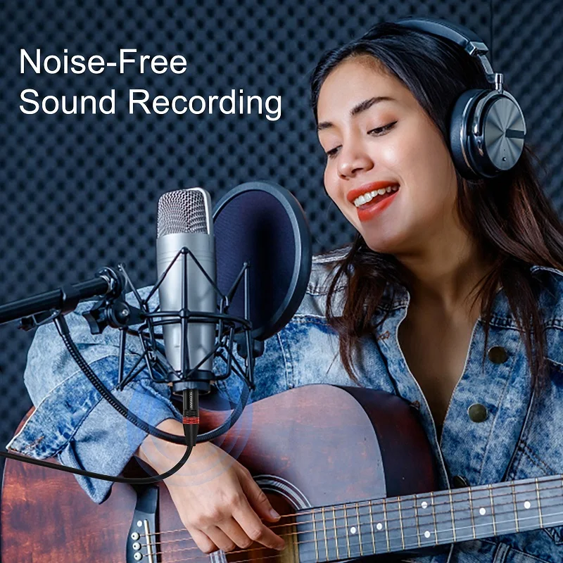 Cabo macho trs para xlr de 1/4 polegadas, plugue trs balanceado de 6.35mm para cabo de microfone macho trs macho de 3 pinos para xlr macho