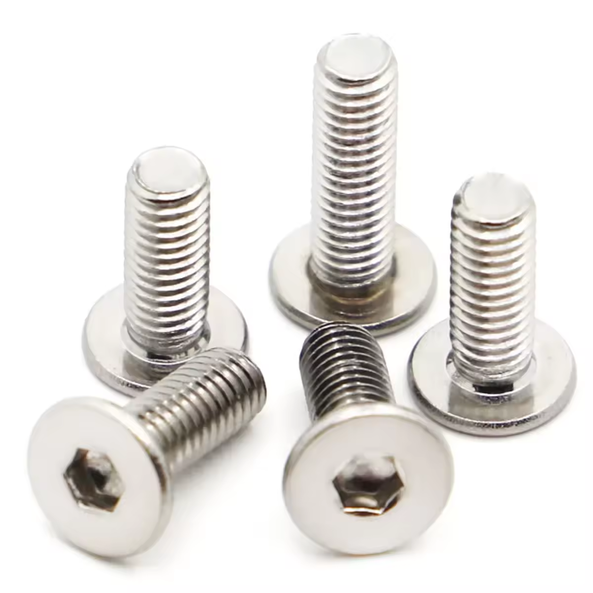 5-50PCS CM Screw M1.6 M2 M2.5 M3 M4 M5 M6 M8 304 Stainless Steel Hex Socket Ultra Thin Super Low Flat Wafer Head Bolt