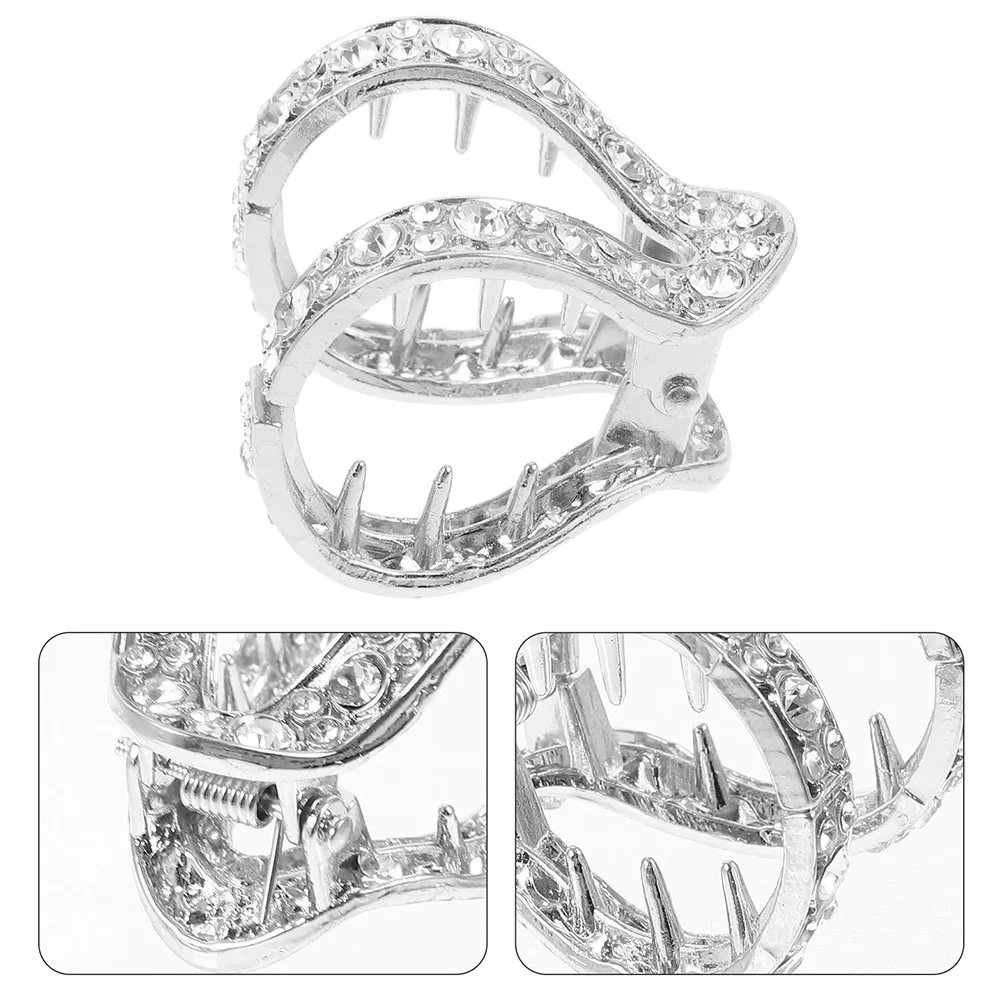 

2Pcs Rhinestone High Ponytail Holder Hair Claw Clip for Short Hair Women Lightweight Secure Stylish French Barrette Ponytail