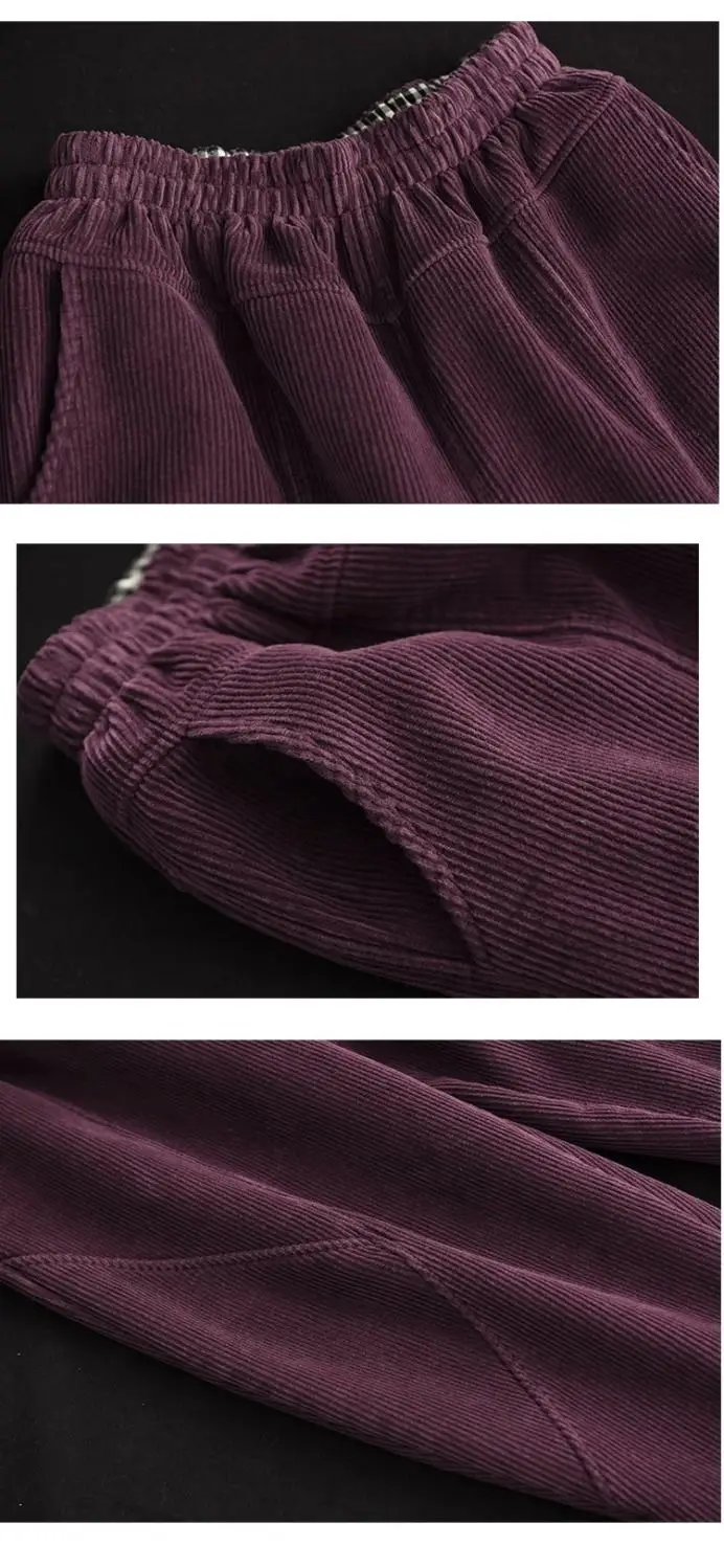 Chenille Velvet Thickened Versatile Casual Pants for Women Autumn Winter New Loose Spliced Harem Pants Female Solid Warm Trouser