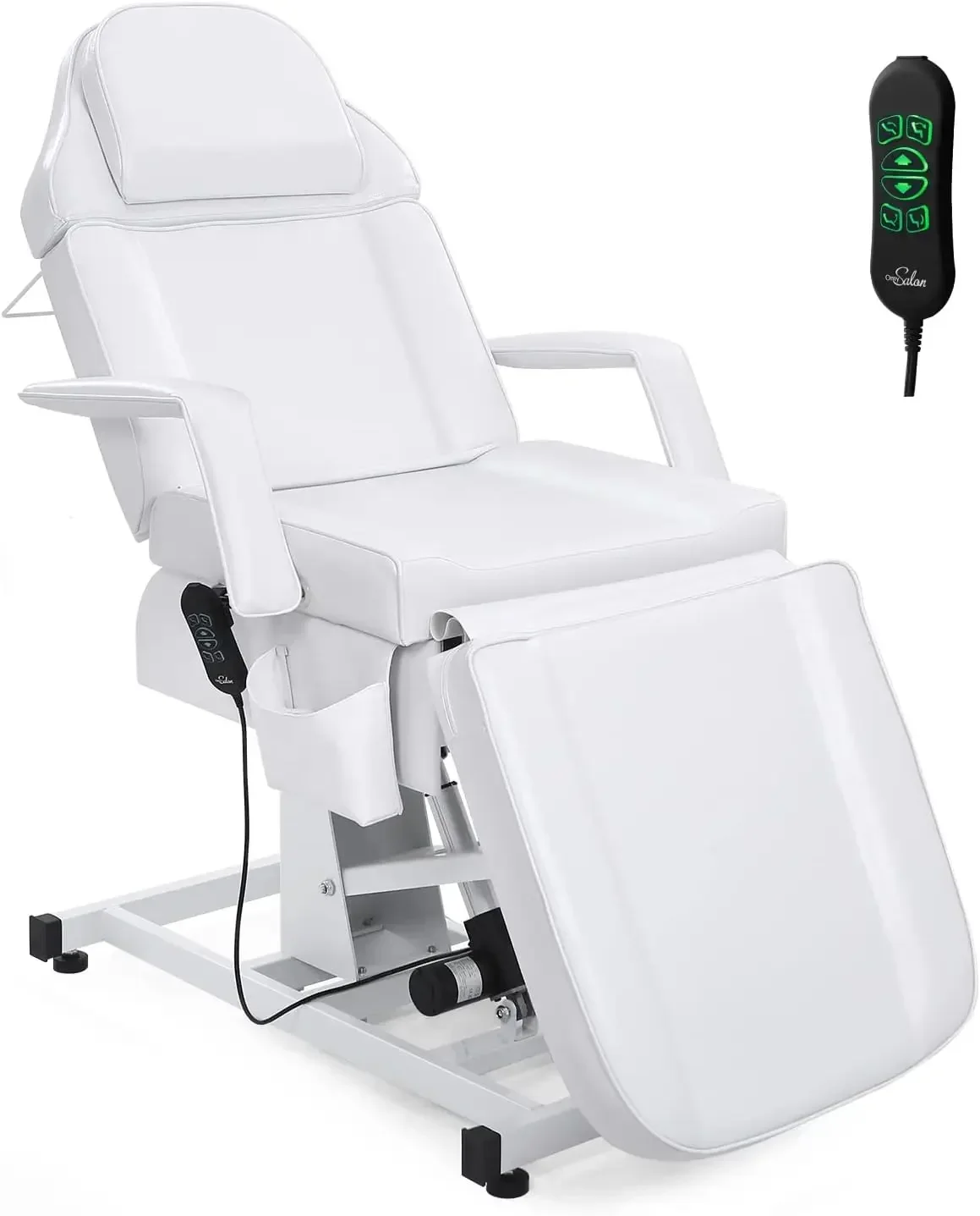 Fully Electric Salon Facial Bed Chair, Multi-Purpose Massage Tattoo Lash Waxing Table, Height Backrest Footrest Adjustable