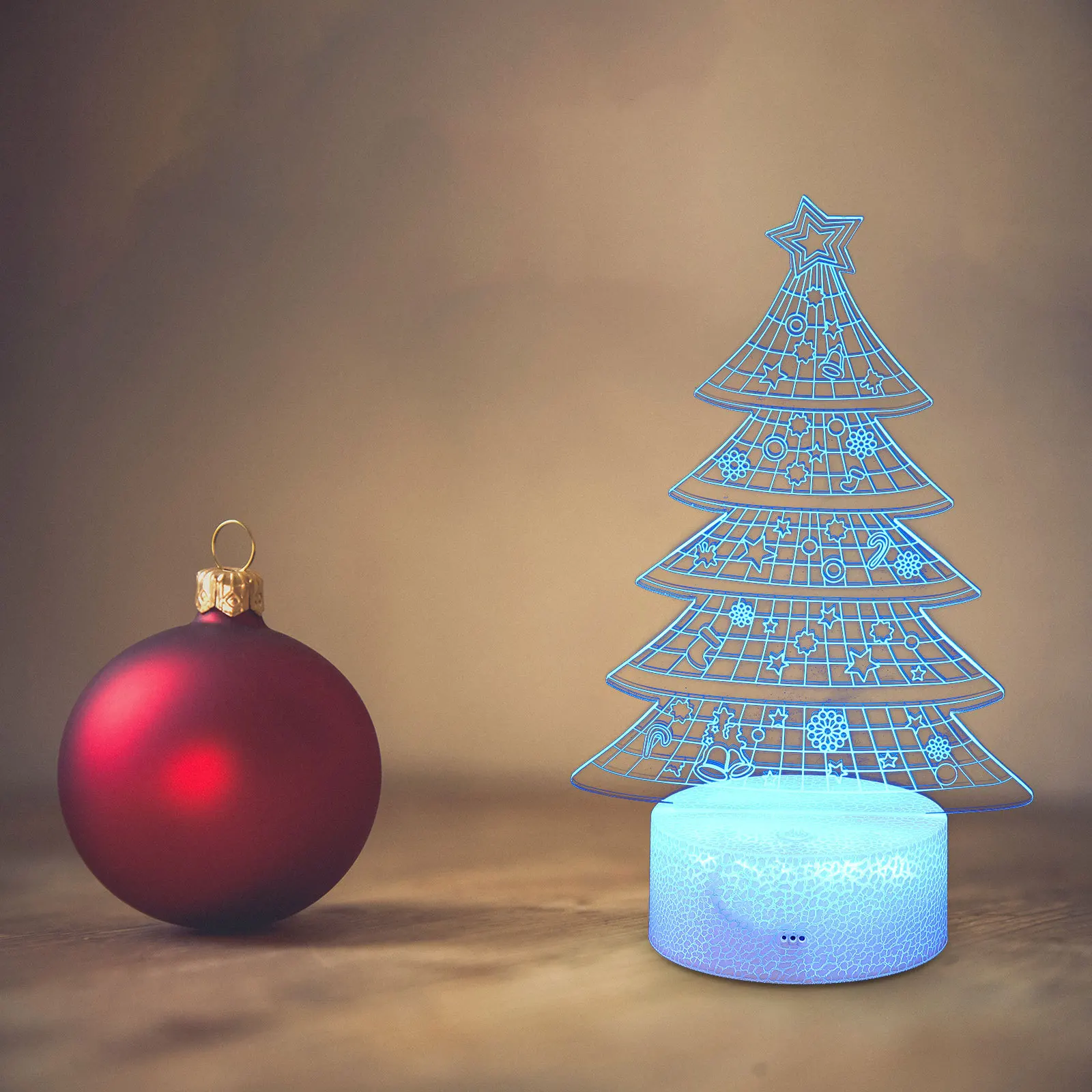 1 مجموعة LED شجرة عيد الميلاد ضوء الليل زينة احتفالية USB 3aa تعمل التحكم عن بعد ديكور المنزل الديكور الدعامة #3