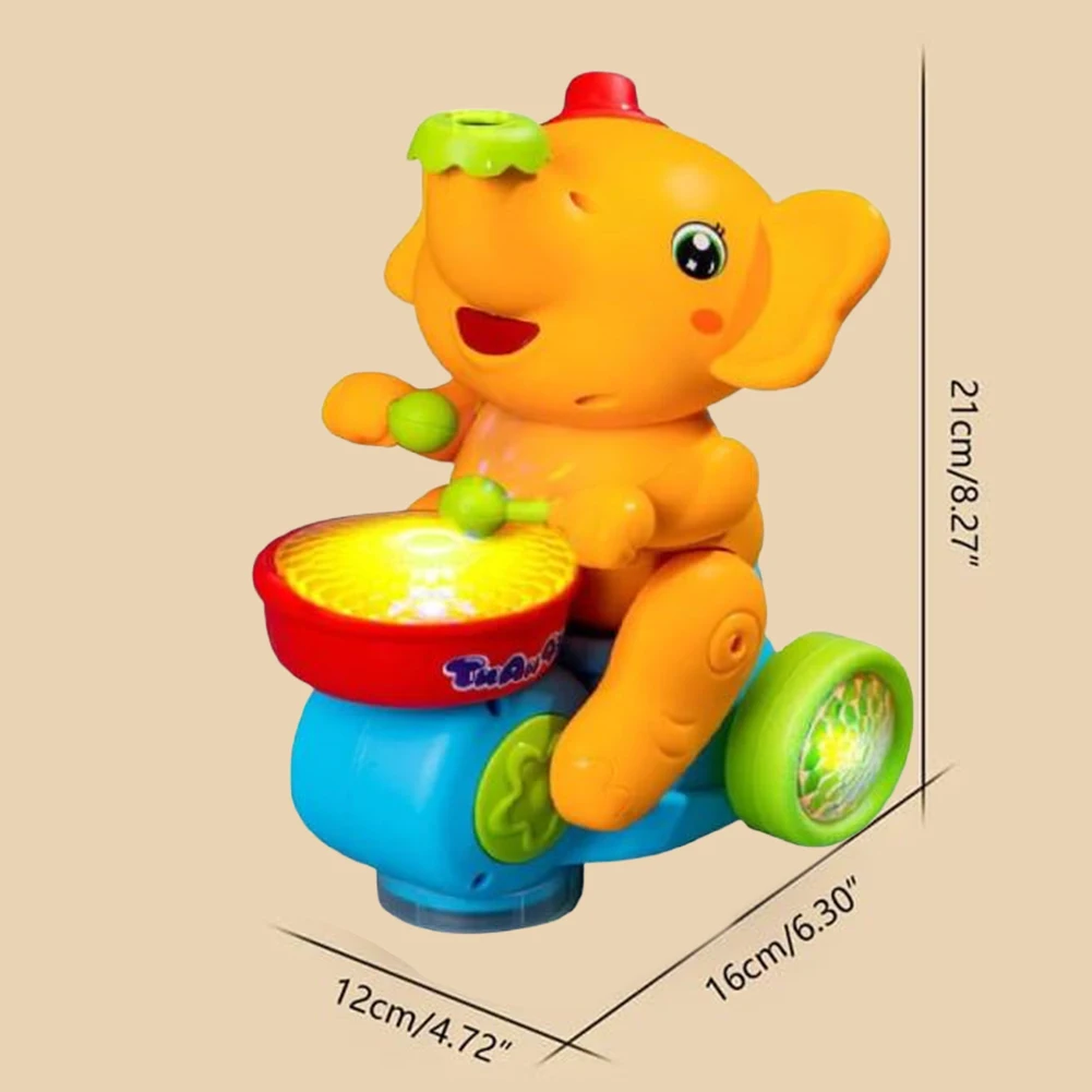 Musical Walking Elephant Toy Elephant Drummer Toy with 2 Levitation Ball Animal Walking Toy Battery Operated for Boys Girls