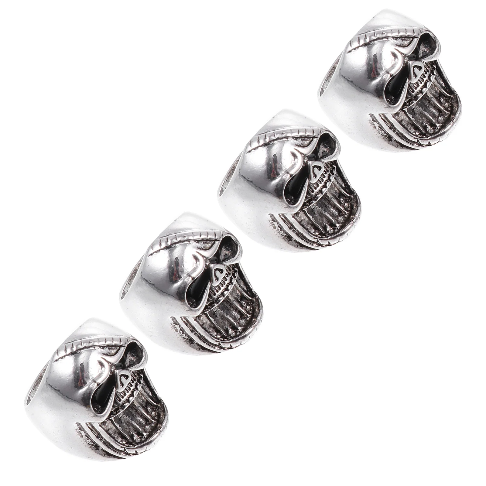 

4pcs Skull Ring Bottle Opener Punk Silver Alloy Camping Lifter Practical Travel Beer Can Opener Lightweight Portable